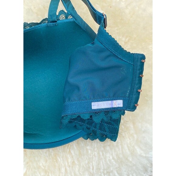 Savage X Fenty size 40 DDD Not Sorry Lightly Lined Lace Balconette Bra in Green - Picture 11 of 12